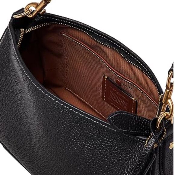 Coach Carry Black Leather Shoulder Bag - Picture 3 of 11